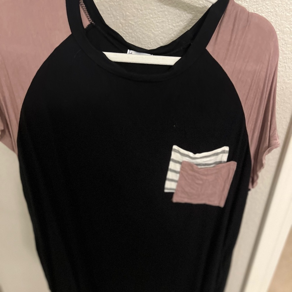 Asymmetrical Black Short Sleeve Tee